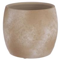 Mica Decorations Bloempot - creme stone - mat - keramiek - 20 x 18 cm   - - thumbnail