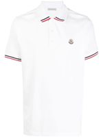 Moncler logo-patch polo shirt - Blanc