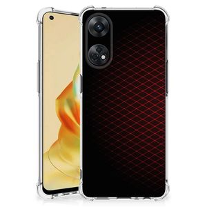 OPPO Reno8 T 4G Doorzichtige Silicone Hoesje Geruit Rood