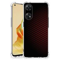 OPPO Reno8 T 4G Doorzichtige Silicone Hoesje Geruit Rood - thumbnail