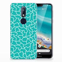 Nokia 7.1 Hoesje maken Cracks Blue - thumbnail