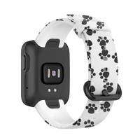 By Qubix - Siliconen band met print - Dierenpootjes - Compatible met Xiaomi Mi Watch Lite/Redmi Watch - Compatible Xiaomi bandje