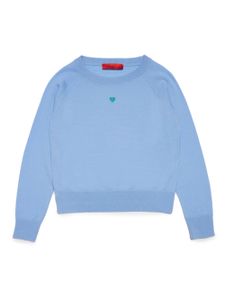 MAX&Co. Kids pull à détail cœur - Bleu