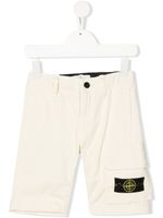 Stone Island Junior short à patch logo sur le côté - Jaune