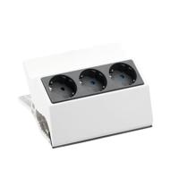 Bachmann Peggy Stekkerdoos met klem, 3 x geaarde stopcontacten, wit, grijs