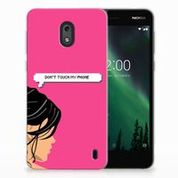 Nokia 2 Silicone-hoesje Woman Don't Touch My Phone - thumbnail