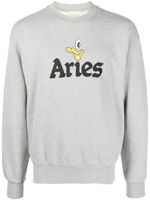 Aries sweat en coton à logo imprimé - Gris