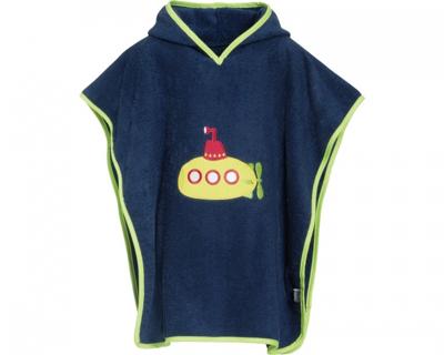 Playshoes badponcho onderzeeër donkerblauw junior maat S