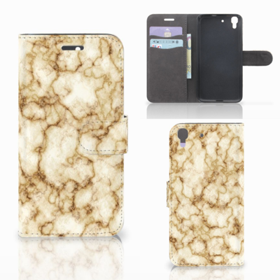 Honor 4A | Y6 Bookcase Marmer Goud Honor 4A | Y6 Bookcase Marmer Goud