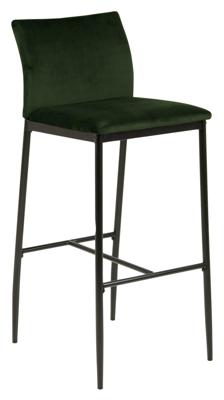 Bendt Barkruk 'Nuna' Velvet, kleur Olijfgroen (zithoogte 77cm)