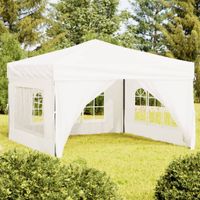 Partytent inklapbaar met zijwanden 3x3 m wit