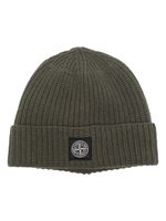 Stone Island bonnet nervuré à patch logo - Vert