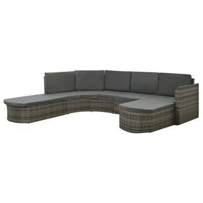 vidaXL 4-delige Loungeset met kussens poly rattan grijs vidaXL 4-delige Loungeset met kussens poly rattan grijs