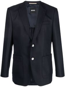 BOSS single-breasted virgin-wool blazer - Bleu