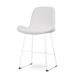 Nolon Nino-Fé Barkruk Ribstof Créme - Wit Onderstel - 65 cm