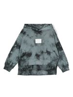 MM6 Maison Margiela Kids hoodie tie-dye à patch logo - Gris - thumbnail