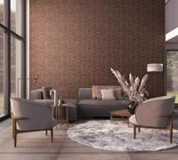 Marburg Vliesbehang tegels driehoek houtlook tegels bruin koper 33361