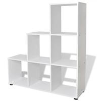 vidaXL Boekenkast/Presentatiemeubel Trapvormig 107 cm Wit Kast Opbergmeubel