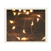 Draadverlichting - koper- 10 led lampjes - warm wit - batterij - 100 cm - thumbnail