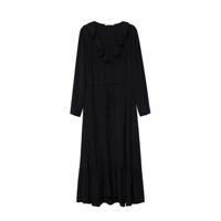 Mango maxi jurk met ruches zwart