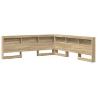vidaXL Opberghoofdbord met plank met hoofdeinde met opslag Sonoma eiken 200 cm Bewerkt hout