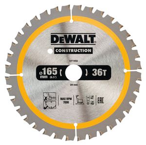 DeWalt Accessoires Cirkelzaagblad 165x20x36t, positief 3°, kerf 1,5mm - DT1950-QZ