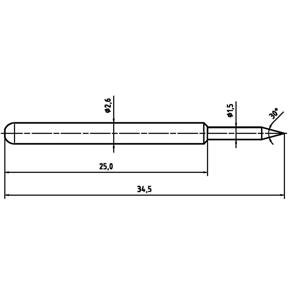 PTR Hartmann 1040-B-1.5N-NI-1.5 Precisietestpen met veercontact