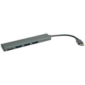 ROLINE USB 3.2 Gen 1 hub, 3-voudig, type C aansluitkabel, met CardReader