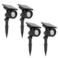 Set 4 stuks LED Solar tuinspot zwart