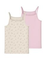 NAME IT Meisjes Nkfstrap Top 2P Flower Noos, Turtledove, numeric_116