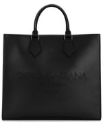 Dolce & Gabbana sac à main en cuir à logo embossé - Noir