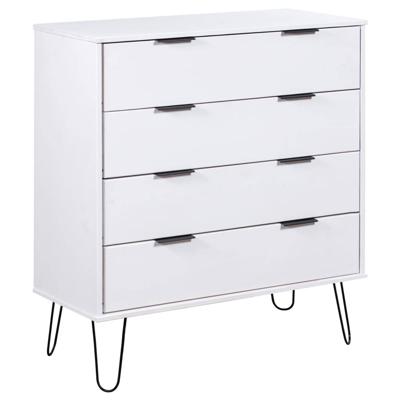 Vidaxl Ladekast 76,5x39,5x90,3 Cm Massief Grenenhout Wit