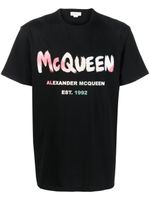 Alexander McQueen t-shirt à logo abstrait imprimé - Noir