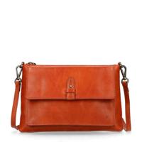 Manfield leren schoudertas cognac