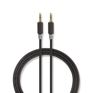 Stereo audiokabel | 3,5 mm male - 3,5 mm male | 0,5 m | Antraciet