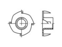 TOOLCRAFT 159329 Inslagmoeren M8 Staal Galvanisch verzinkt 100 stuk(s)