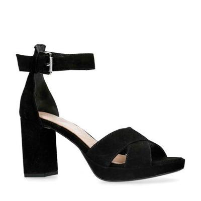 Manfield suède sandalettes zwart