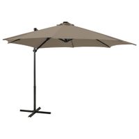 Zweefparasol met paal en LED-verlichting 300 cm taupe - thumbnail