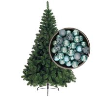 Bellatio Decorations kunst kerstboom 120 cm met kerstballen ijsblauw