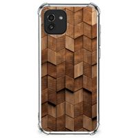 Stevig Telefoonhoesje voor Samsung Galaxy A03 Wooden Cubes - thumbnail