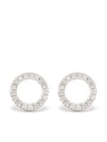 Djula boucles d'oreilles Circle en or blanc 18ct ornées de diamants - Argent - thumbnail