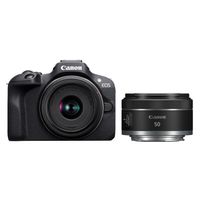 Canon EOS R100 systeemcamera Zwart + RF-S 18-45mm IS STM + RF 50mm f/1.8 STM - thumbnail