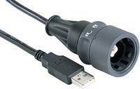 Bulgin USB-cable beidseitig verriegelbar PXP6040/B/2M00 Typ B (Verriegelung) at Typ A PXP6040/B/2M0