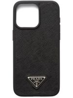 Prada coque d'iPhone 15 Pro Max en cuir saffiano - Noir