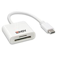 LINDY Lindy Externe geheugenkaartlezer Micro-SD, SD, USB-C USB 3.2 (Gen 1) Wit - thumbnail