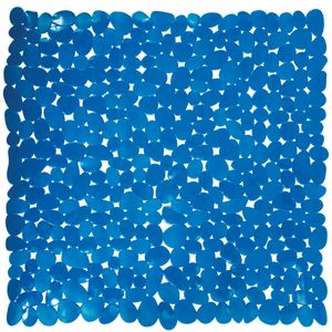 MSV Douche/bad anti-slip mat - badkamer - pvc - donkerblauw - 54 x 54 cm