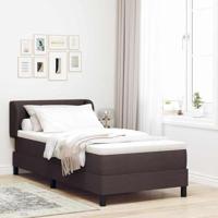 vidaXL Eenpersoons Pocketvering Bedmatras 90X190 cm Met Rits Cover Duurzaam Schuim Comfortabel Voor Rustgevende Slaap Ideaal Slaapkamerbeschermer Meubilair Slaap Donkerbruin Accessoire Topper