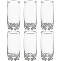 Set van 6x stuks longdrink glazen Tin 380 ml van glas   -