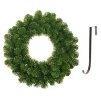 Groene kerstkransen/deurkransen 45 cm met ijzeren hanger - thumbnail