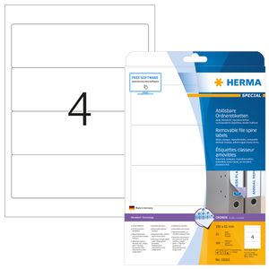 Rugetiket HERMA 10165 breed 61x192mm verwijderbaar wit